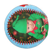 ベビーの初めてのクリスマスサンタ・ハット・スノーフレーク写真 野球ボール (正面左)