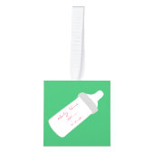 ベビーの初めてのクリスマスサンダー_コーブ キューブオーナメント (正面)