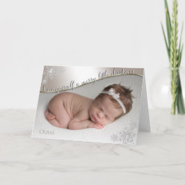 ベビーの初めてのクリスマスシャンパーニュあなたのベビー写真 カード