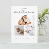 ベビーの初めてのクリスマスシンプルモダン3枚の写真 シーズンカード (スタンド正面)