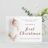 ベビーの初めてのクリスマスシンプル1写真あいさつ シーズンカード (スタンド正面)