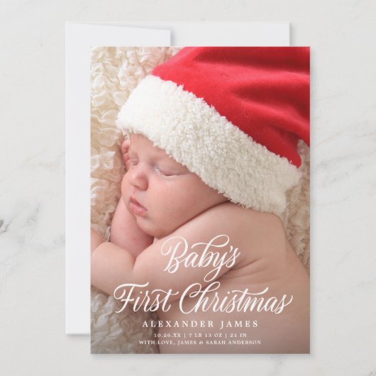 ベビーの初めてのクリスマススエレガントクリプト2枚の写真 シーズンカード (正面)