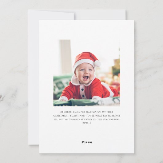 ベビーの初めてのクリスマススエレガントクリプト2枚の写真 シーズンカード (裏面)