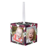 ベビーの初めてのクリスマススクエアフォト キューブオーナメント (裏面アングル)