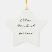 ベビーの初めてのクリスマススターオーナメント名誕生日 セラミックオーナメント (裏面)