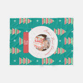 ベビーの初めてのクリスマススノーグローブスノーフレークスツリー フリースブランケット (正面(横))