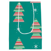 ベビーの初めてのクリスマススノーグローブスノーフレークスツリー ミディアムペーパーバッグ (裏面)