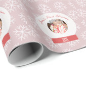 ベビーの初めてのクリスマススノーグローブスノーフレーク ラッピングペーパー (ロールコーナー)