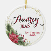 ベビーの初めてのクリスマスツリーオーナメント セラミックオーナメント (正面)