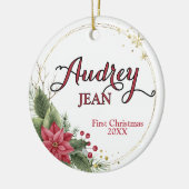 ベビーの初めてのクリスマスツリーオーナメント セラミックオーナメント (左)