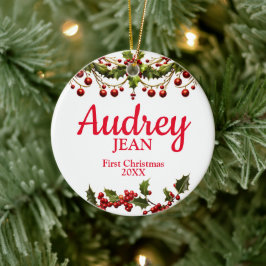 ベビーの初めてのクリスマスツリーオーナメント セラミックオーナメント