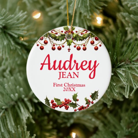 ベビーの初めてのクリスマスツリーオーナメント セラミックオーナメント (ツリー)