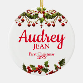 ベビーの初めてのクリスマスツリーオーナメント セラミックオーナメント