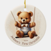 ベビーの初めてのクリスマステディオンスイング セラミックオーナメント (裏面)
