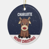 ベビーの初めてのクリスマストナカイ&写真 セラミックオーナメント (左)