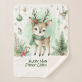 ベビーの初めてのクリスマストナディアグリーン シェルパブランケット (正面)