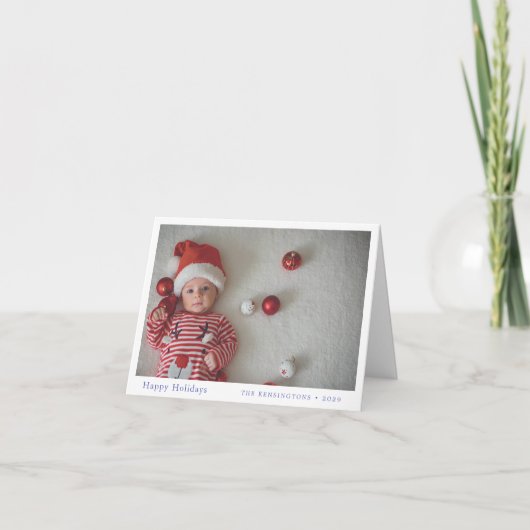 ベビーの初めてのクリスマスパーソナライズされたファミリーカード シーズンカード (正面)