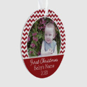 ベビーの初めてのクリスマスパーソナライズされた写真 オーナメント (正面)