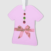 ベビーの初めてのクリスマスピンクアメジスト，ルビーセラミック オーナメント (正面)