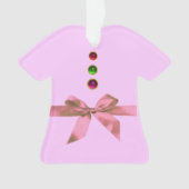 ベビーの初めてのクリスマスピンクアメジスト，ルビーセラミック オーナメント (正面)