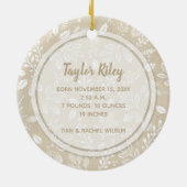 ベビーの初めてのクリスマスフォトアイボリー セラミックオーナメント (裏面)