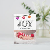 ベビーの初めてのクリスマスフォトウォーターカラーオーナメント シーズンポストカード (スタンド正面)