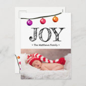 ベビーの初めてのクリスマスフォトウォーターカラーオーナメント シーズンポストカード (正面/裏面)