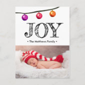 ベビーの初めてのクリスマスフォトウォーターカラーオーナメント シーズンポストカード (正面)