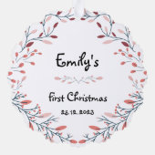 ベビーの初めてのクリスマスフォトオーナメント オーナメントカード (裏面)