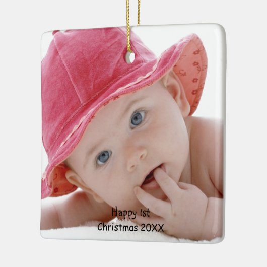 ベビーの初めてのクリスマスフォトオーナメント セラミックオーナメント (左)