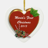 ベビーの初めてのクリスマスフォトオーナメント セラミックオーナメント (正面)