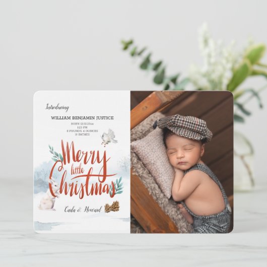 ベビーの初めてのクリスマスフォトカード シーズンカード (スタンド正面)