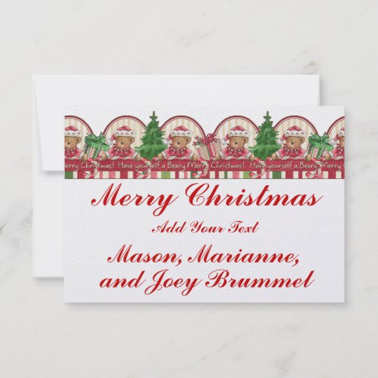 ベビーの初めてのクリスマスフォトカード – SRF 招待状 (裏面)