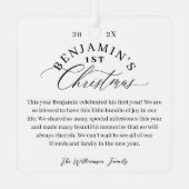 ベビーの初めてのクリスマスフォトギャラリーKeepsakes メタルオーナメント (裏面)