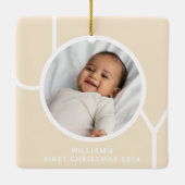 ベビーの初めてのクリスマスフォトクリーム セラミックオーナメント (裏面)