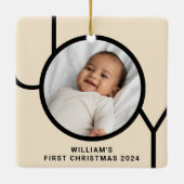 ベビーの初めてのクリスマスフォトクリーム セラミックオーナメント (裏面)