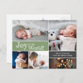 ベビーの初めてのクリスマスフォトコラージンググリーン ポストカード (正面/裏面)