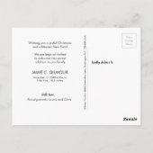 ベビーの初めてのクリスマスフォトコラージンググリーン ポストカード (裏面)