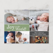 ベビーの初めてのクリスマスフォトコラージンググリーン ポストカード (正面)