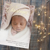 ベビーの初めてのクリスマスフォトスクリプト 箔シーズンカード