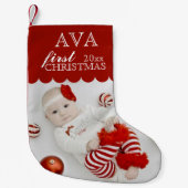 ベビーの初めてのクリスマスフォトストッキング スモールクリスマスストッキング (正面)