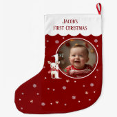 ベビーの初めてのクリスマスフォトストッキング ラージクリスマスストッキング (裏面)