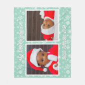ベビーの初めてのクリスマスフォトスノーフレークフリースブラ フリースブランケット (正面)