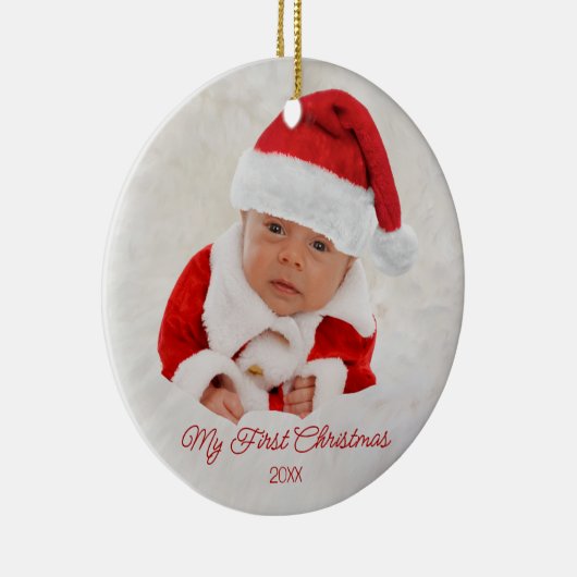 ベビーの初めてのクリスマスフォトセラミックオーナメント セラミックオーナメント (右)