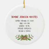 ベビーの初めてのクリスマスフォトセラミックオーナメント セラミックオーナメント (裏面)