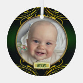 ベビーの初めてのクリスマスフォトフレームガラスオーナメント ガラスオーナメント (裏面)