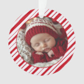 ベビーの初めてのクリスマスフォトペパーミントニューペアレント オーナメント (正面)