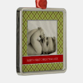 ベビーの初めてのクリスマスフォトホリデーオーナメント メタルオーナメント (右)