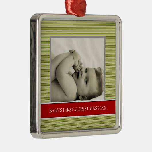 ベビーの初めてのクリスマスフォトホリデーオーナメント メタルオーナメント (右)