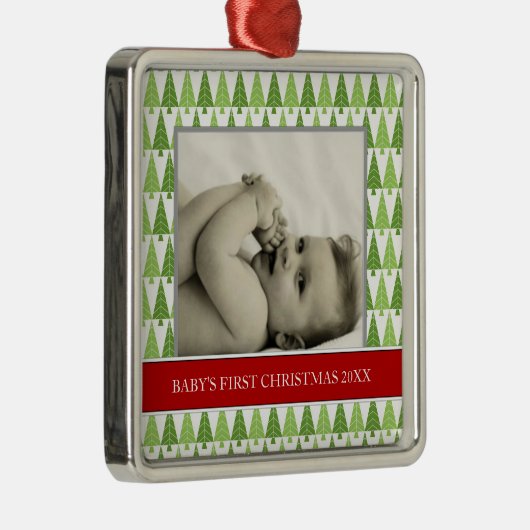 ベビーの初めてのクリスマスフォトホリデーオーナメント メタルオーナメント (右)